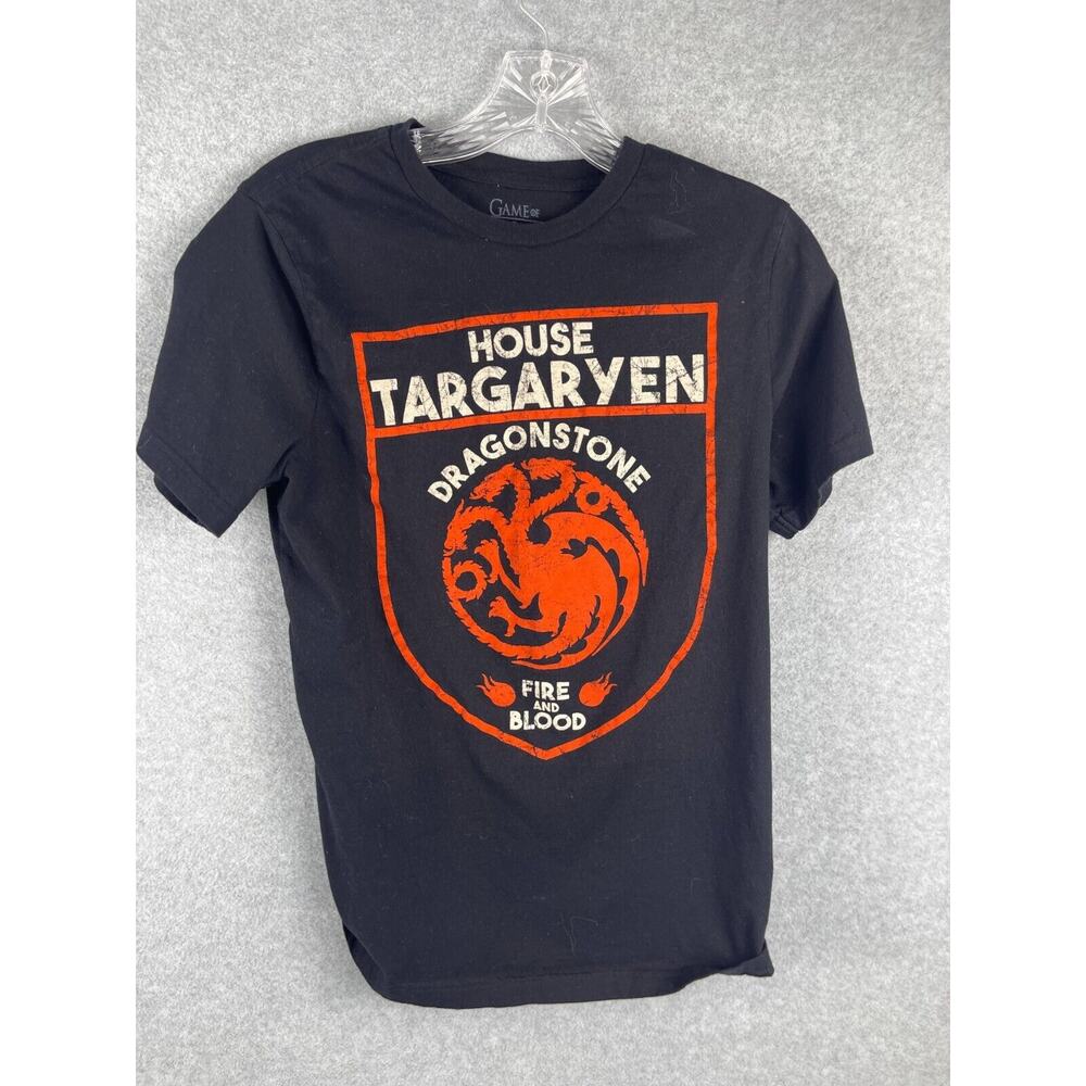 Game of Thrones‎ T Shirt Women's Size S Black House Targaryen Short Sleeve Tee